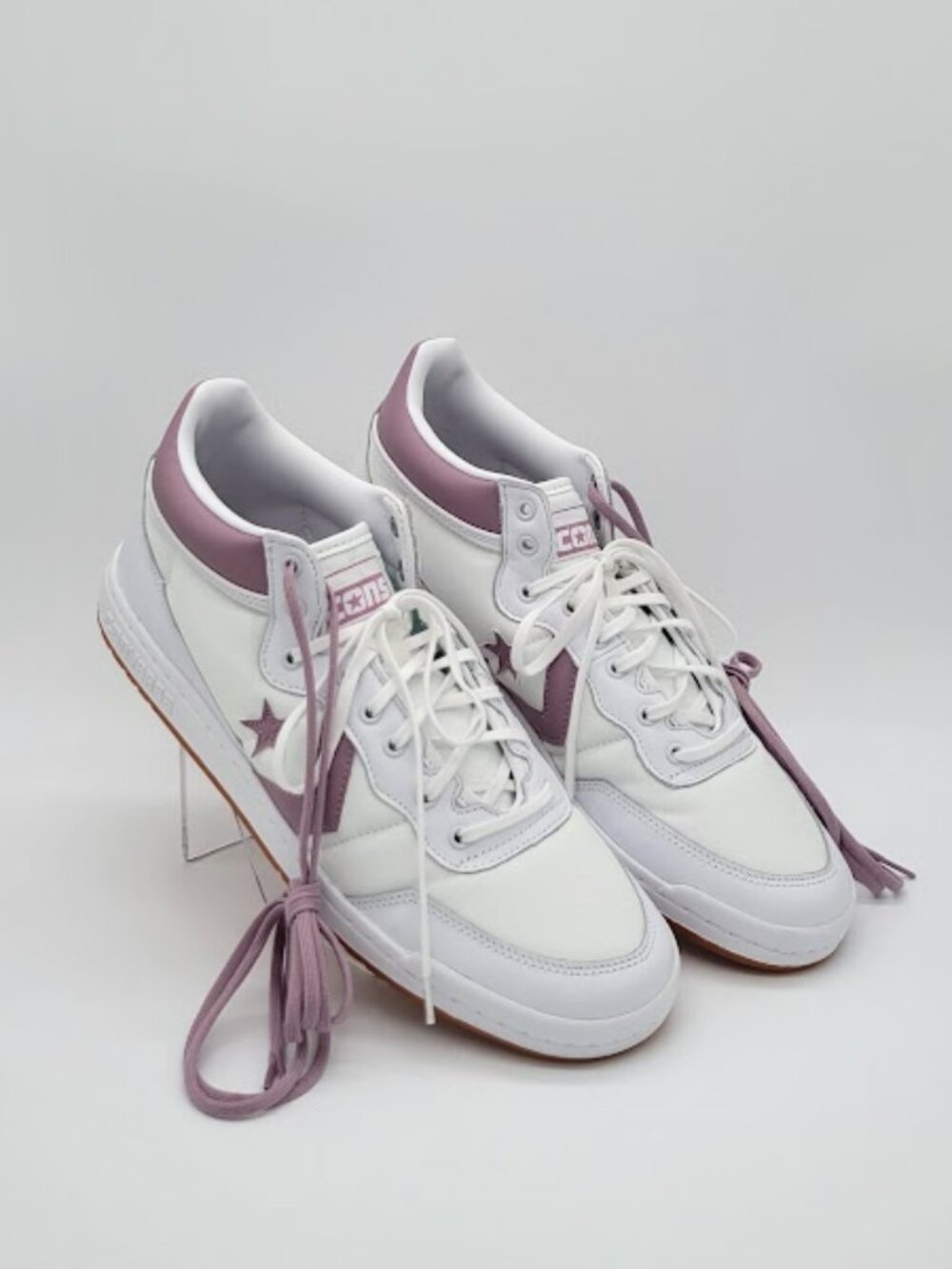 CONVERSE CONS Fastbreak Pro Leather Nylon White Mauve Sneakers M 11/W 12.5 NWOB